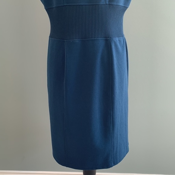 Spense Midnight Blue Cap Sleeve Knee Length Knit Dress with Zipper Size 14 - Picture 4 of 10